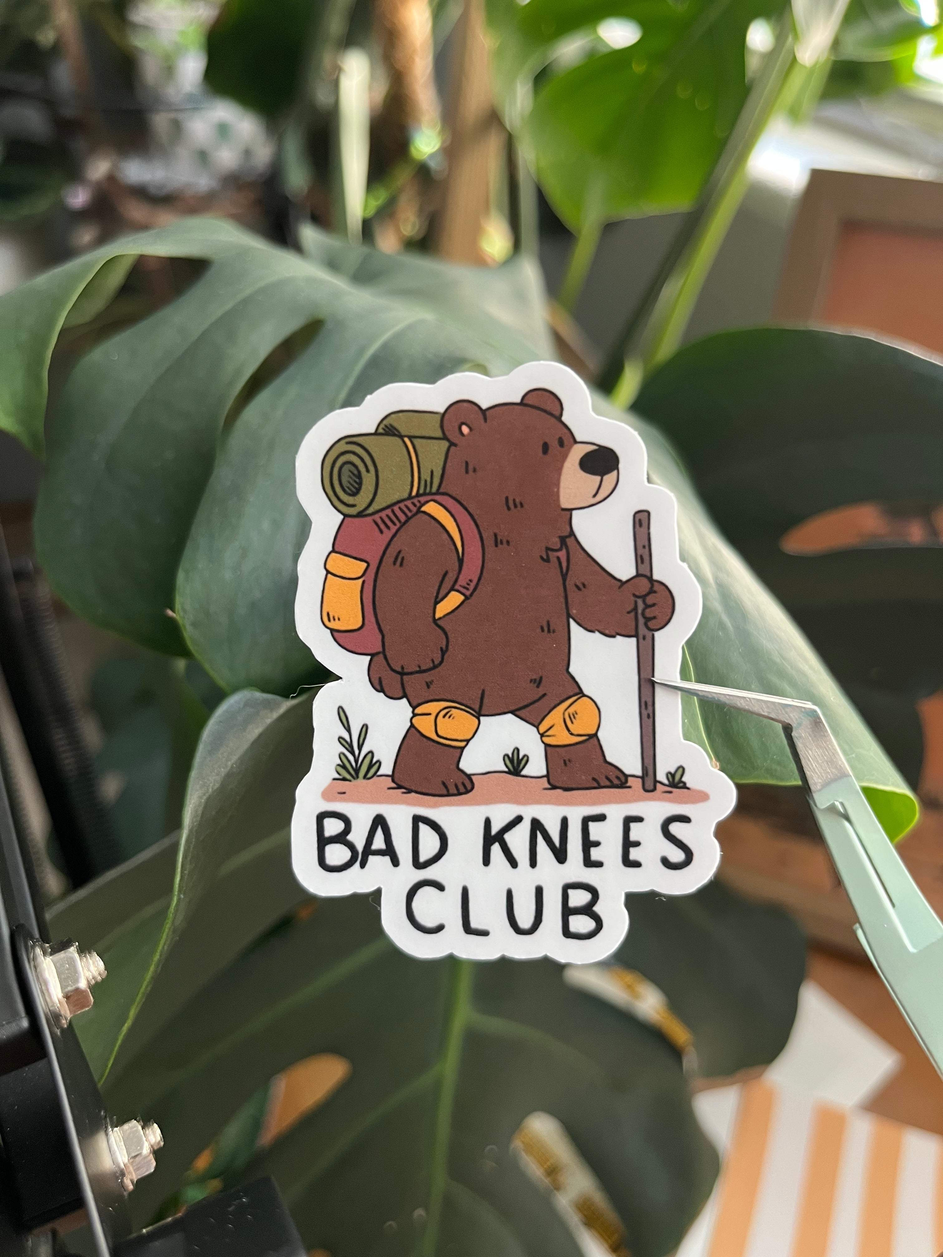 Bad knees club vinyl stickers