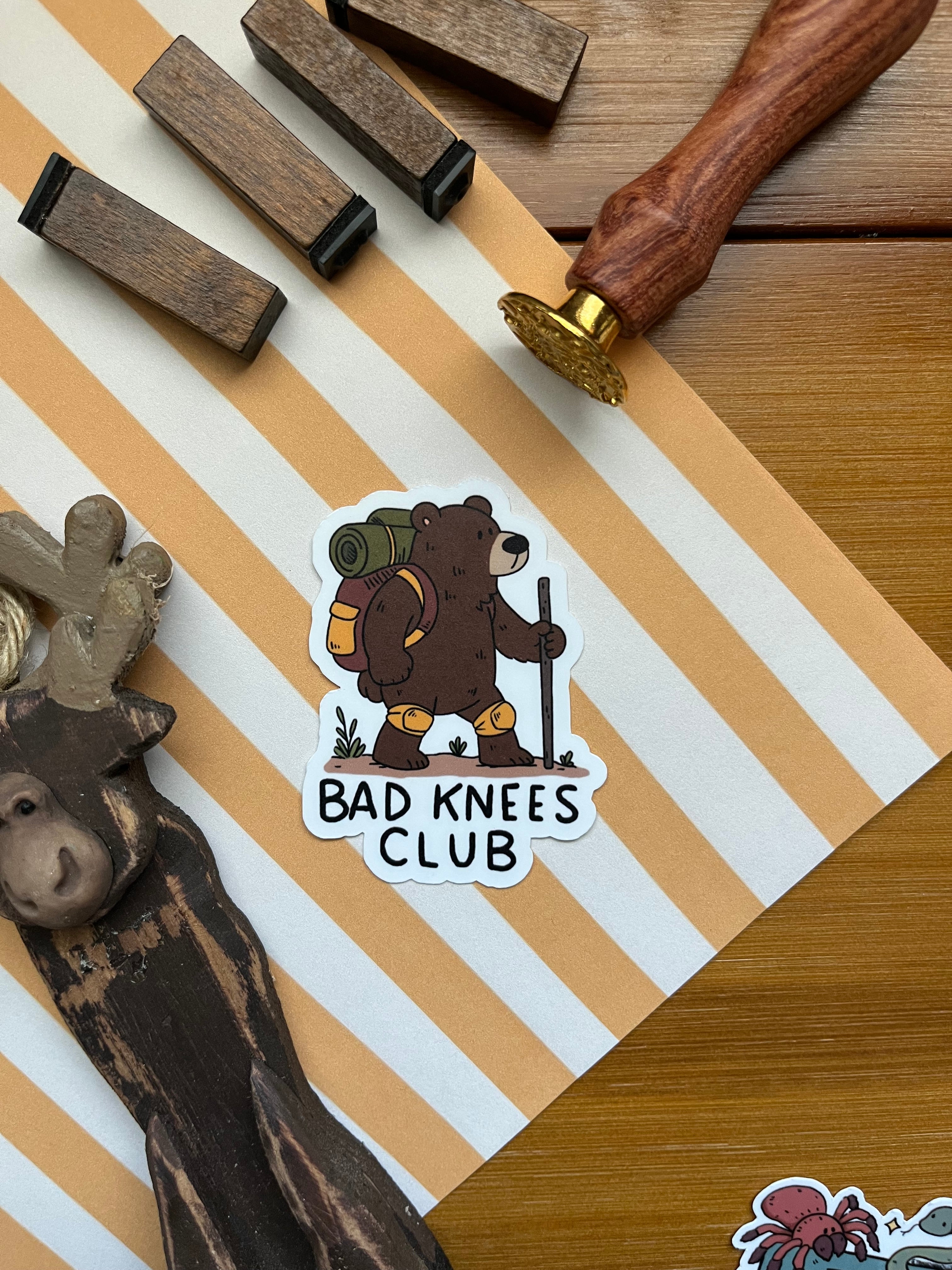 Bad knees club vinyl stickers